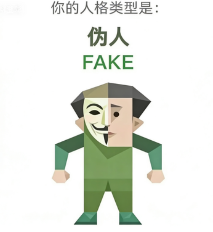 SBTI FAKE 伪人 人格类型：你看到的，未必是真的。